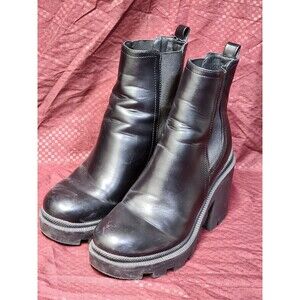 Nine West Women's Conga Block Heel Chelsea Boots Black Size 9M